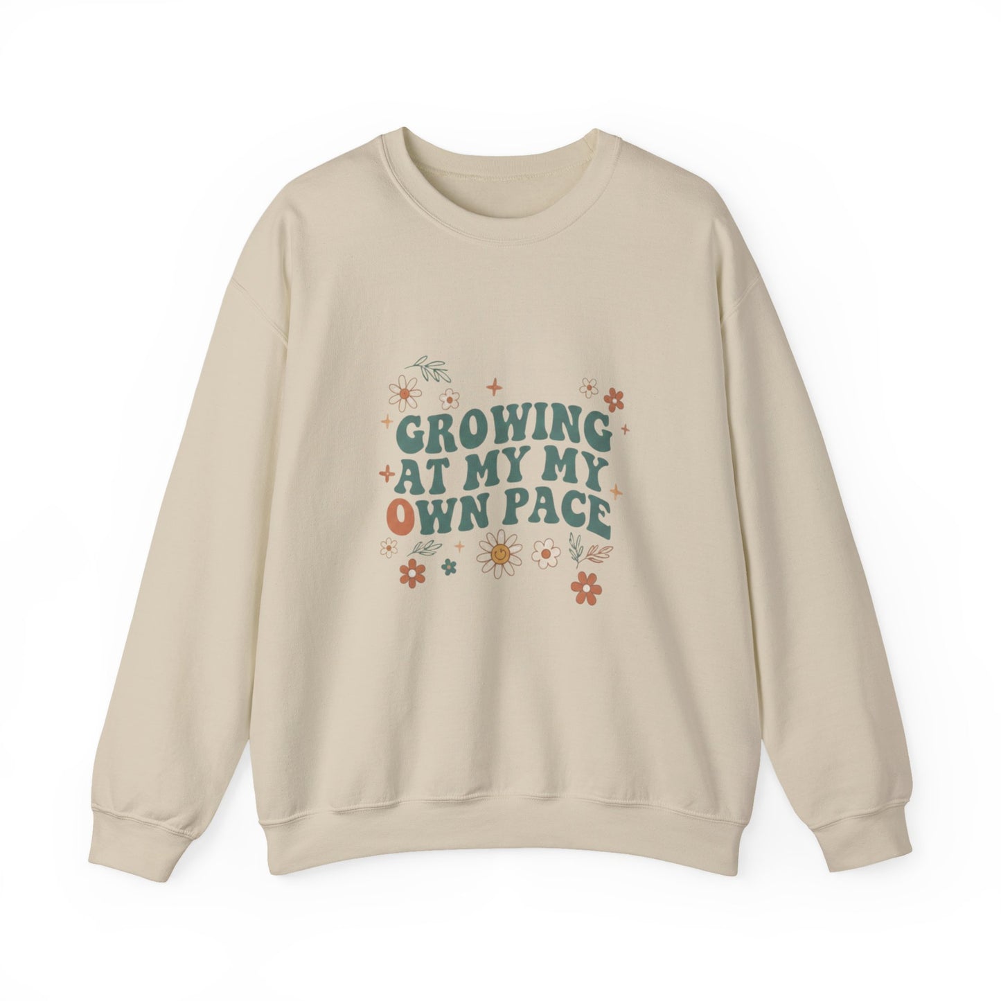 Growing At My Own Pace sweatshirt | Floral Self-Care Typography