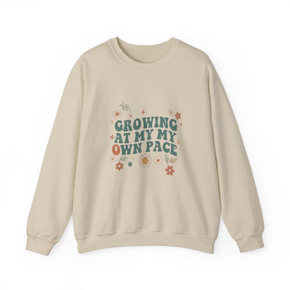 Growing At My Own Pace sweatshirt | Floral Self-Care Typography