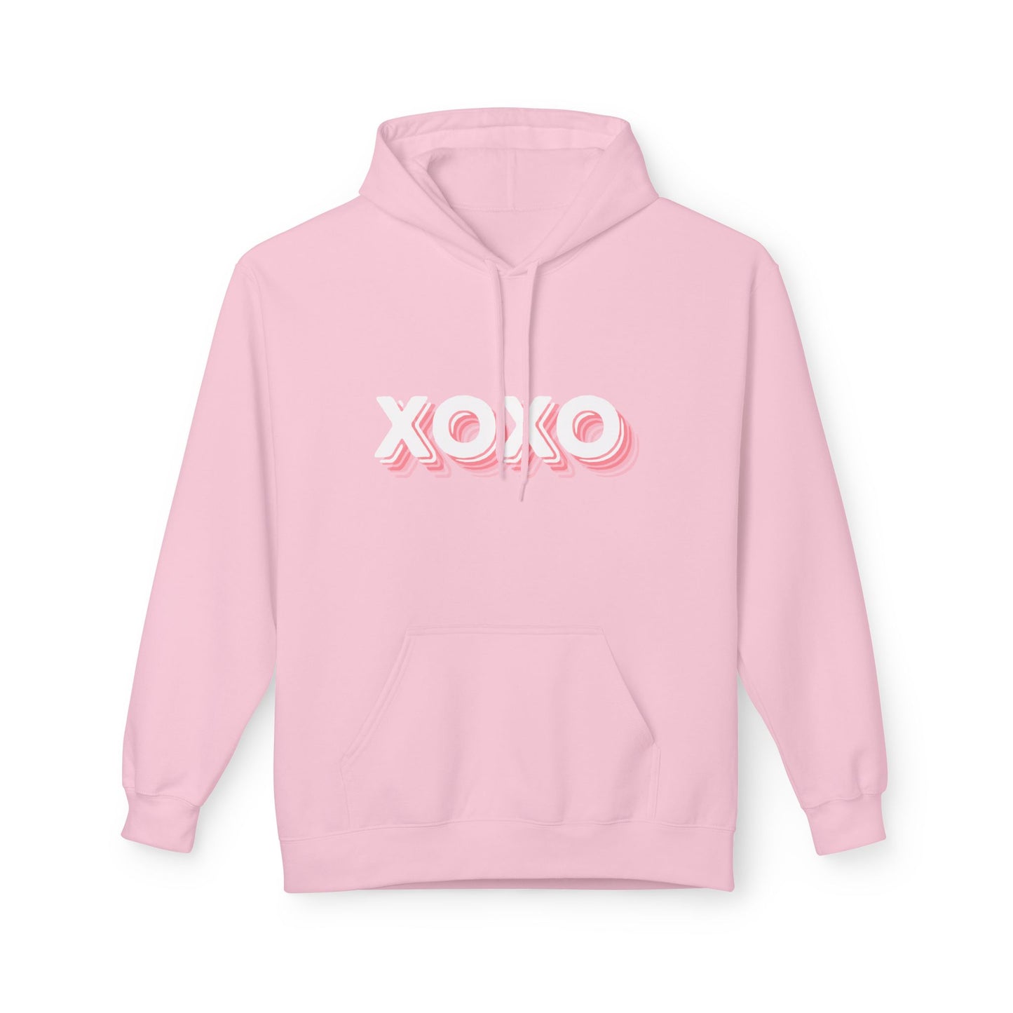 XOXO Pink Retro Hoodie – Cute Pastel Valentine Aesthetic | Sizes S–5XL