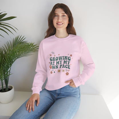 Growing At My Own Pace sweatshirt | Floral Self-Care Typography
