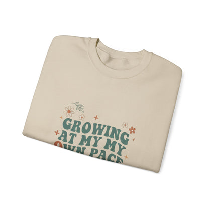 Growing At My Own Pace sweatshirt | Floral Self-Care Typography