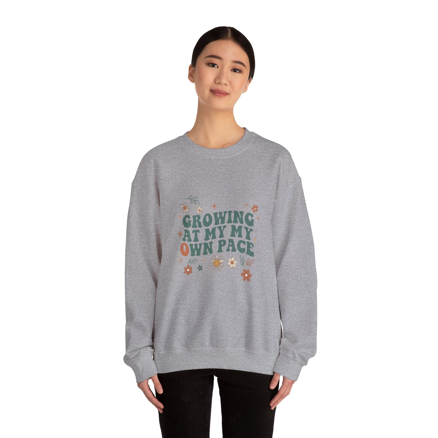 Growing At My Own Pace sweatshirt | Floral Self-Care Typography