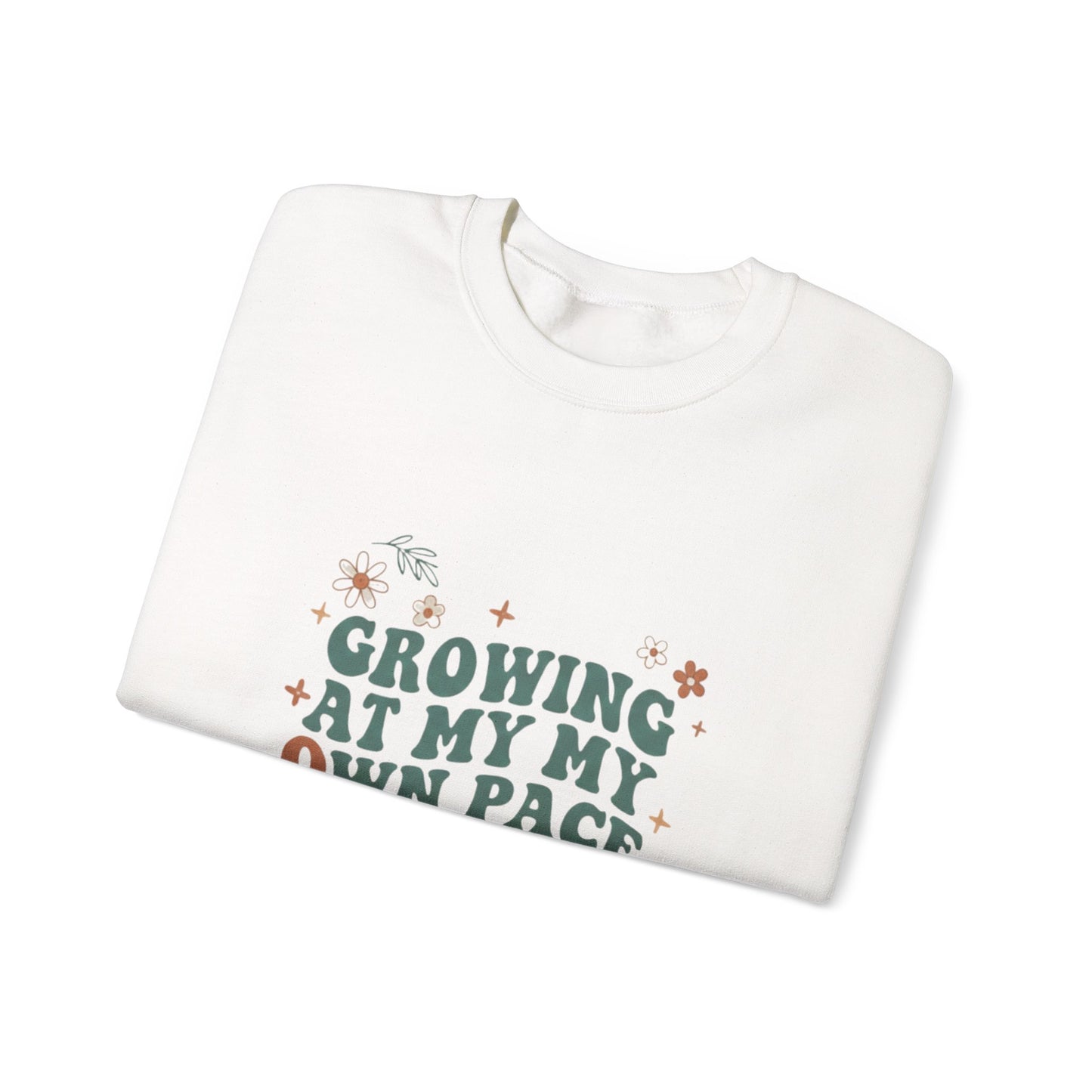 Growing At My Own Pace sweatshirt | Floral Self-Care Typography