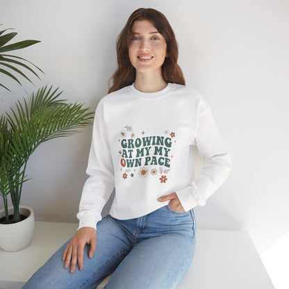 Growing At My Own Pace sweatshirt | Floral Self-Care Typography