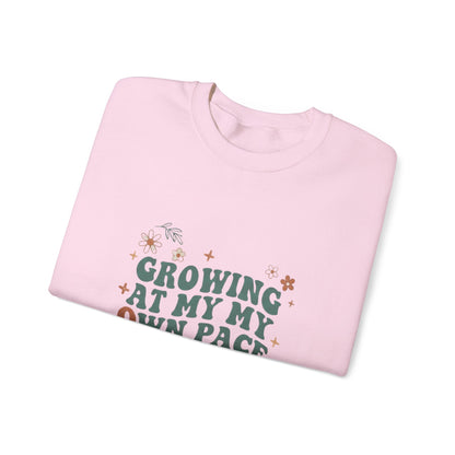 Growing At My Own Pace sweatshirt | Floral Self-Care Typography