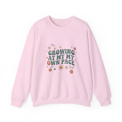 Growing At My Own Pace sweatshirt | Floral Self-Care Typography