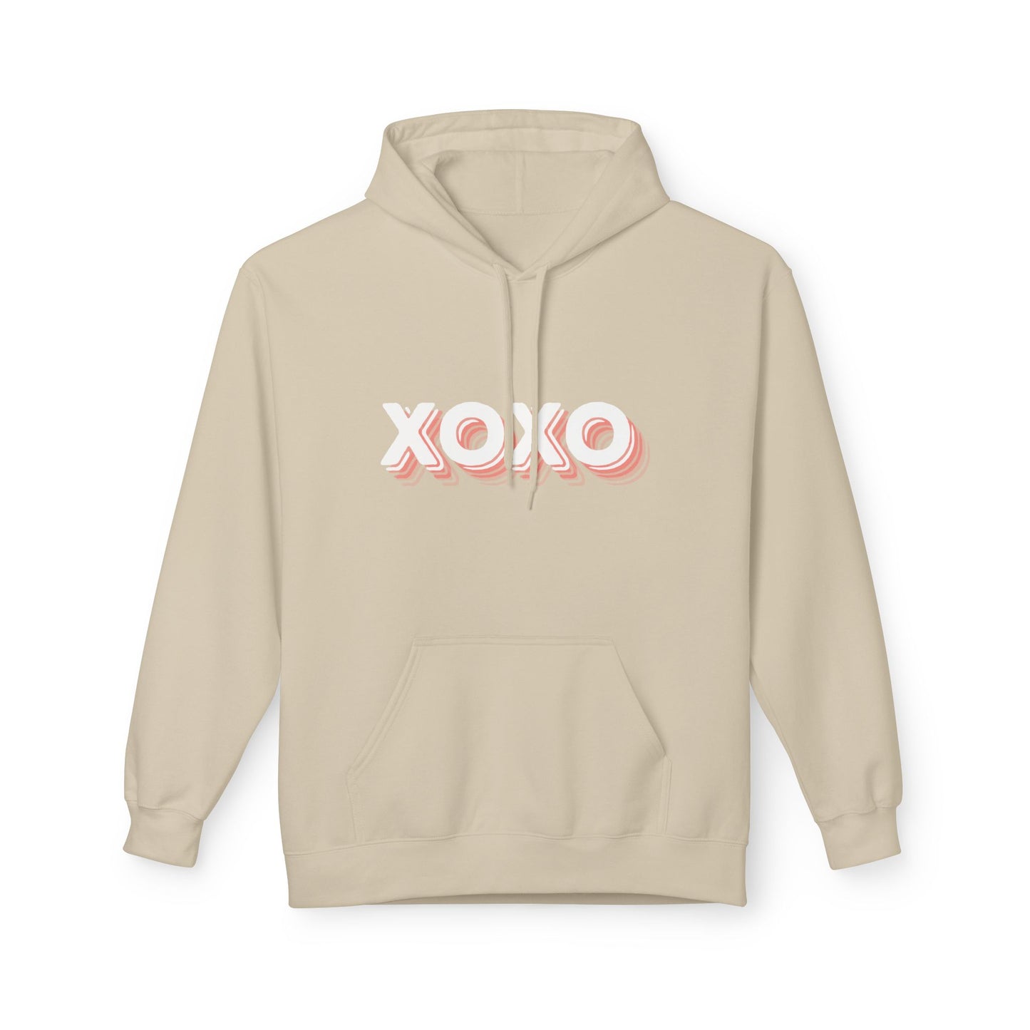 XOXO Pink Retro Hoodie – Cute Pastel Valentine Aesthetic | Sizes S–5XL