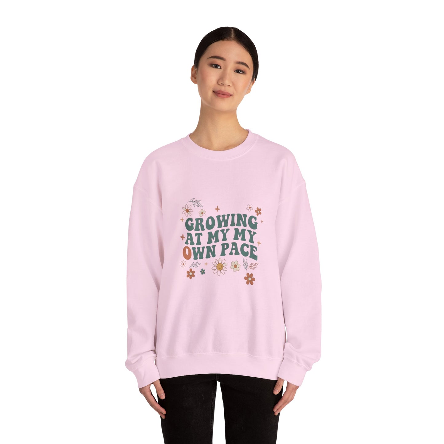 Growing At My Own Pace sweatshirt | Floral Self-Care Typography