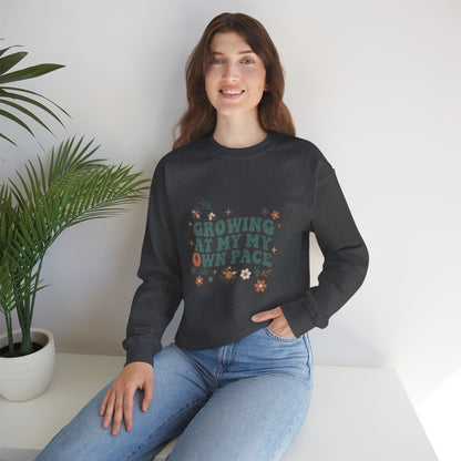 Growing At My Own Pace sweatshirt | Floral Self-Care Typography
