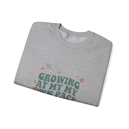 Growing At My Own Pace sweatshirt | Floral Self-Care Typography