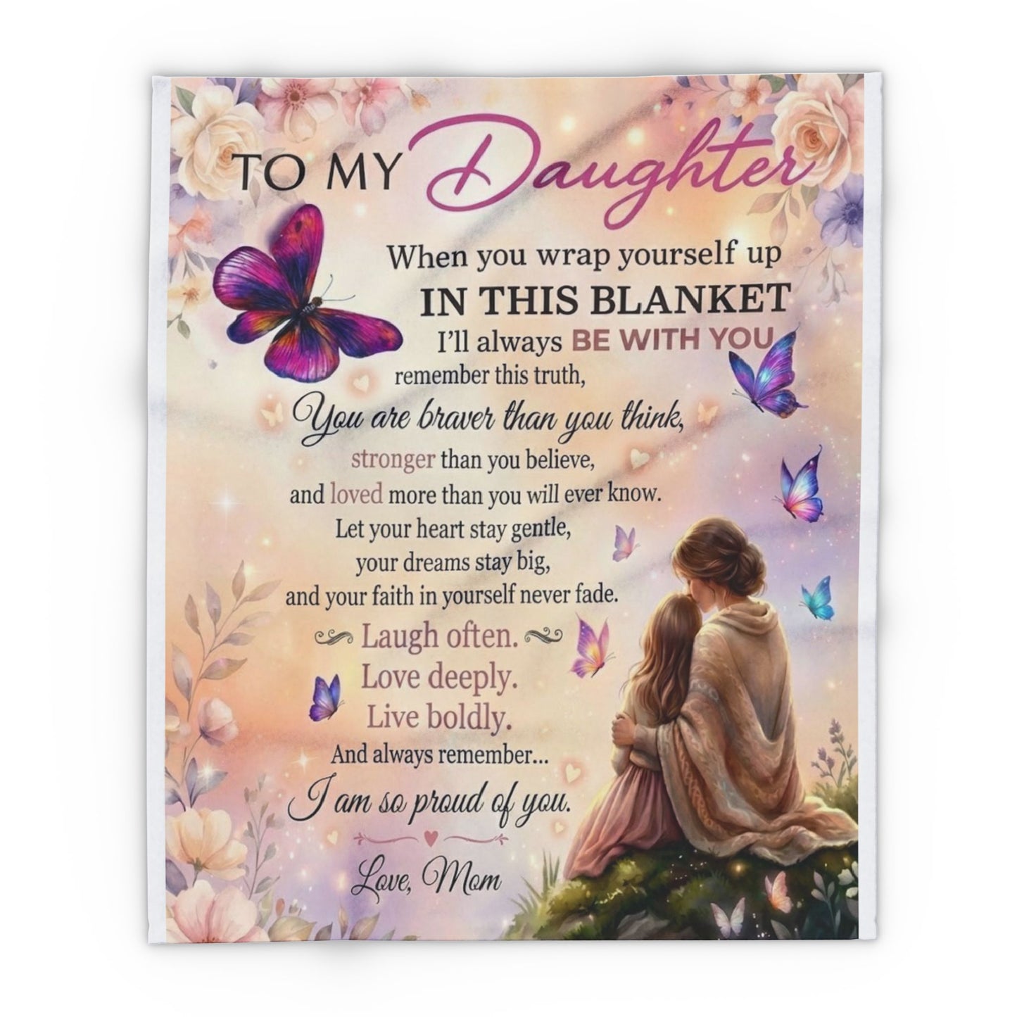 Believe in Yourself Daughter Blanket Arctic Fleece, Sentimental Mom Message | Keepsake