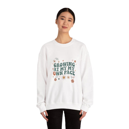 Growing At My Own Pace sweatshirt | Floral Self-Care Typography