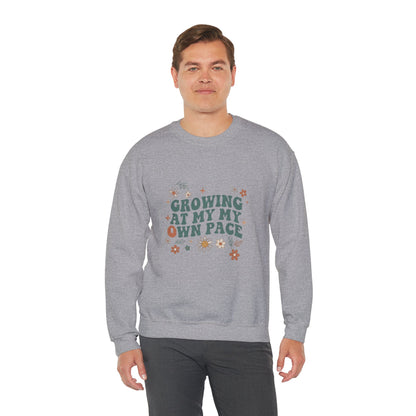 Growing At My Own Pace sweatshirt | Floral Self-Care Typography