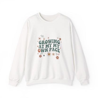 Growing At My Own Pace sweatshirt | Floral Self-Care Typography