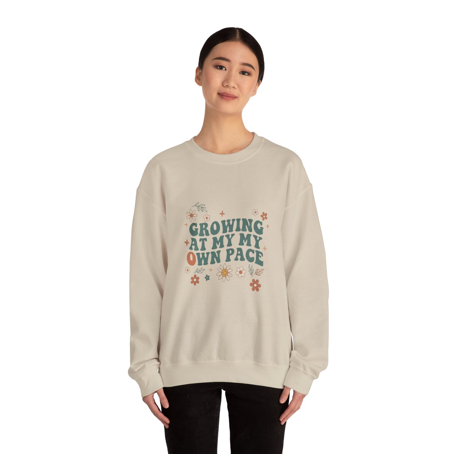 Growing At My Own Pace sweatshirt | Floral Self-Care Typography