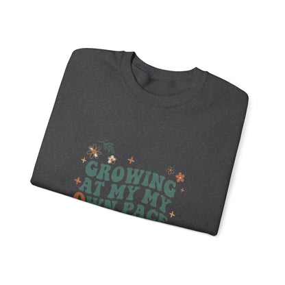 Growing At My Own Pace sweatshirt | Floral Self-Care Typography