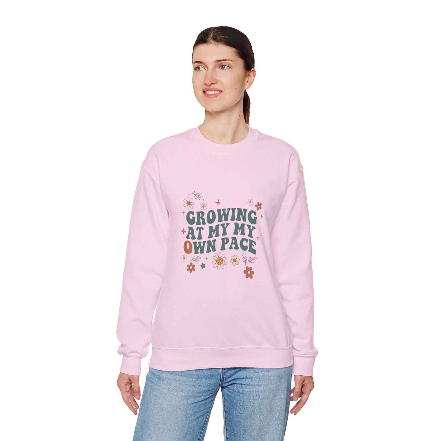 Growing At My Own Pace sweatshirt | Floral Self-Care Typography