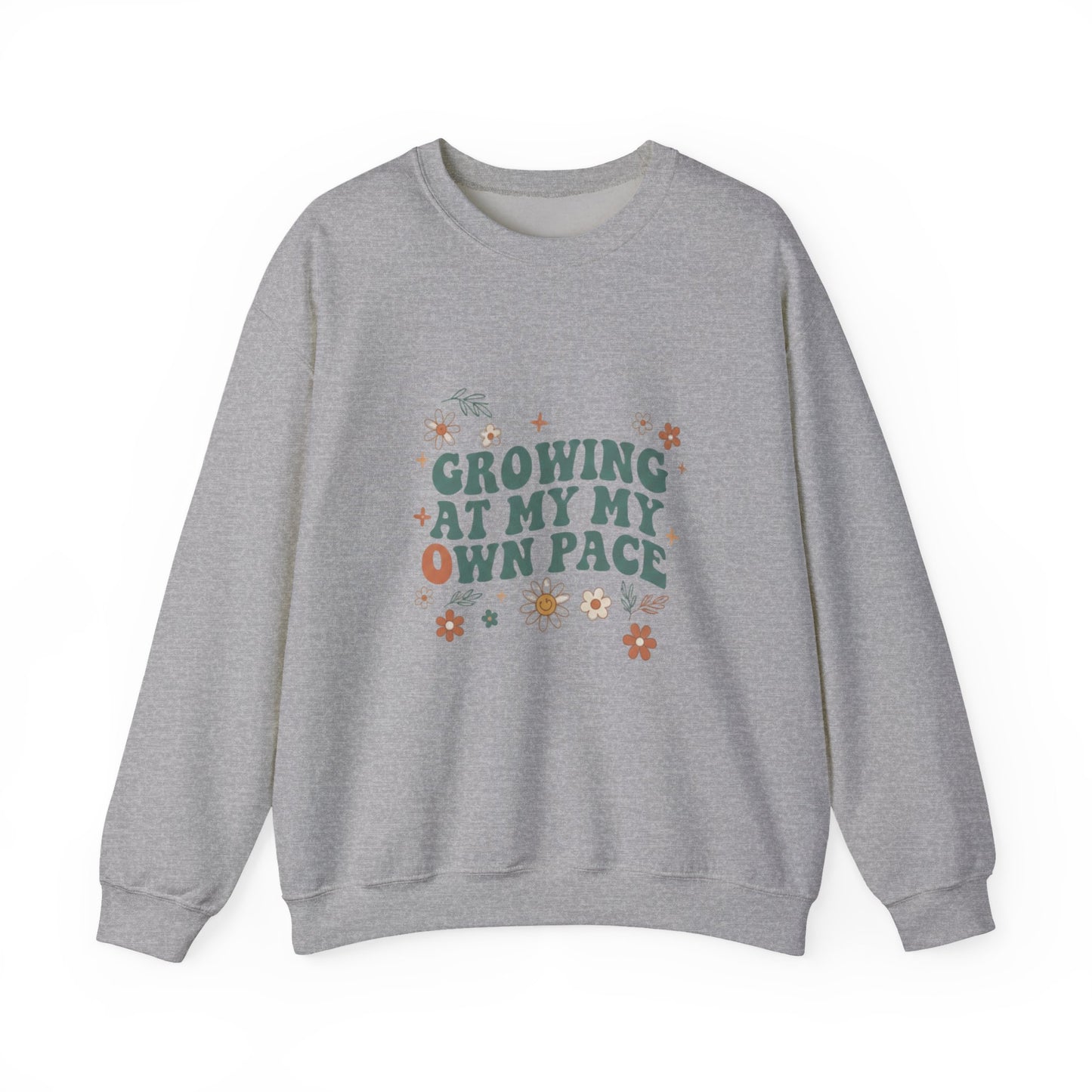 Growing At My Own Pace sweatshirt | Floral Self-Care Typography