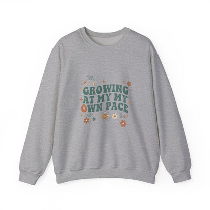 Growing At My Own Pace sweatshirt | Floral Self-Care Typography