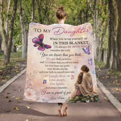 To My Daughter Poem Blanket – Heartfelt Mother Daughter Gift Fleece Blanket | Love Message Throw