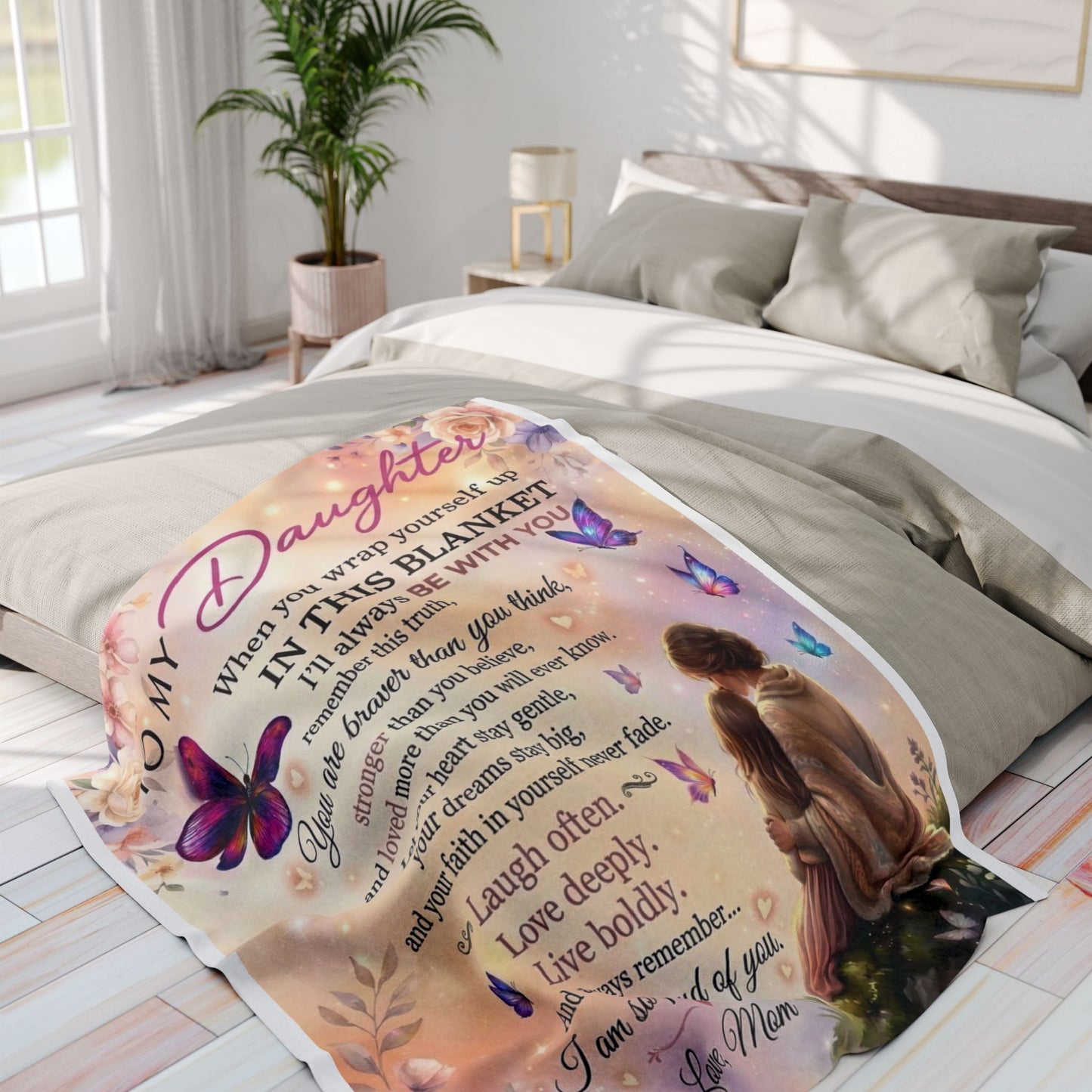 Believe in Yourself Daughter Blanket Arctic Fleece, Sentimental Mom Message | Keepsake