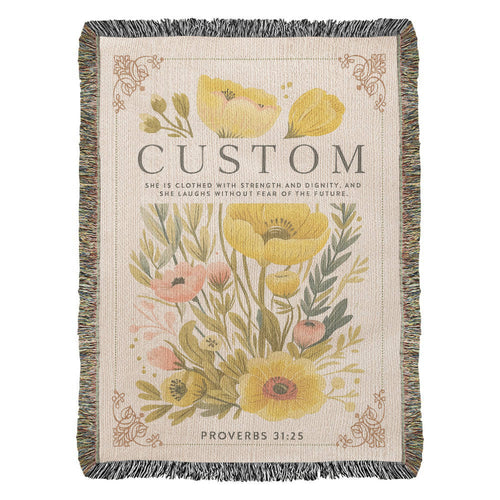 Custom Mom Woven Blanket, Personalized Mothers Day Gift for Mom, Grandma Mother's Day Gift, Mom Birthday Gift for Grandma