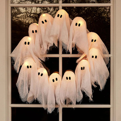 Spooky Glow Ghost Wreath