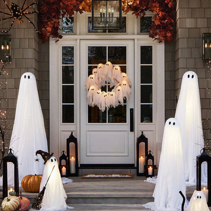 Spooky Glow Ghost Wreath
