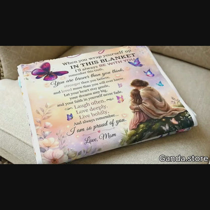 To My Daughter Poem Blanket – Heartfelt Mother Daughter Gift Fleece Blanket | Love Message Throw
