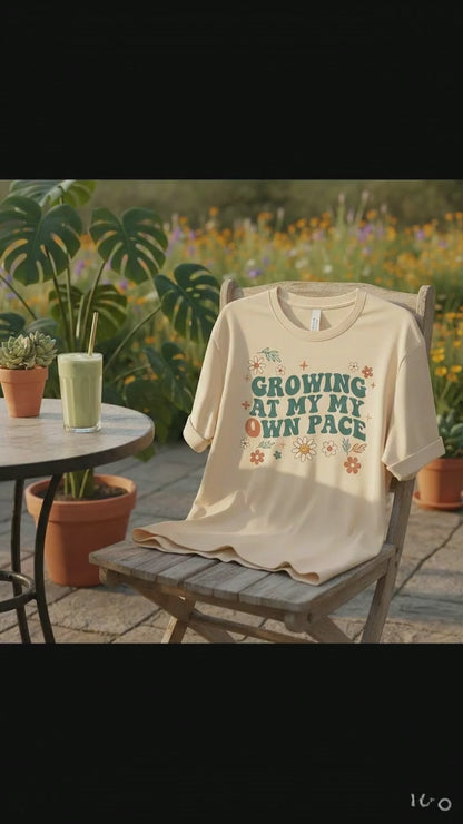 Growing At My Own Pace sweatshirt | Floral Self-Care Typography