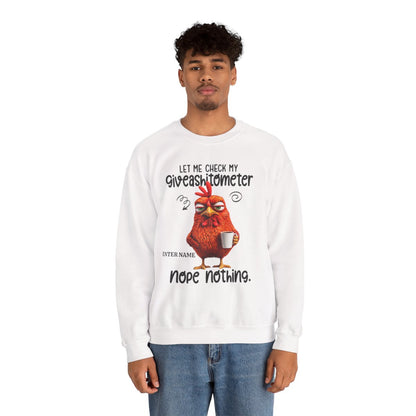Let Me Check My Giveashitometer - Sarcastic Personalized Custom Sweatshirt - Gift For Co-Workers