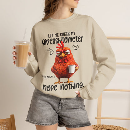 Let Me Check My Giveashitometer - Sarcastic Personalized Custom Sweatshirt - Gift For Co-Workers