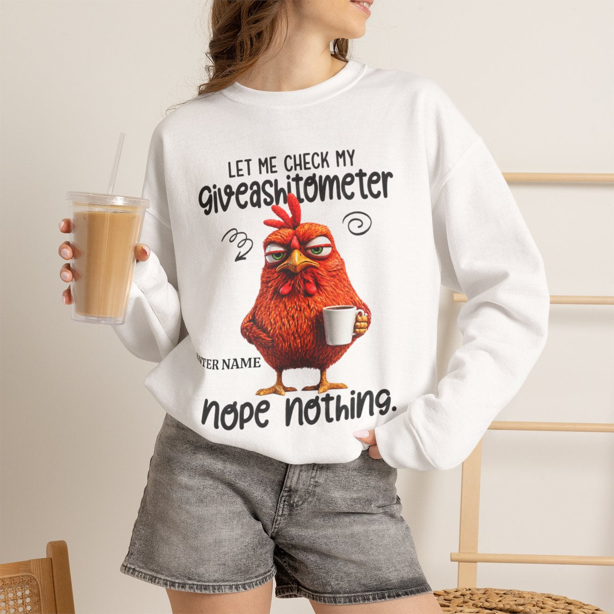 Let Me Check My Giveashitometer - Sarcastic Personalized Custom Sweatshirt - Gift For Co-Workers