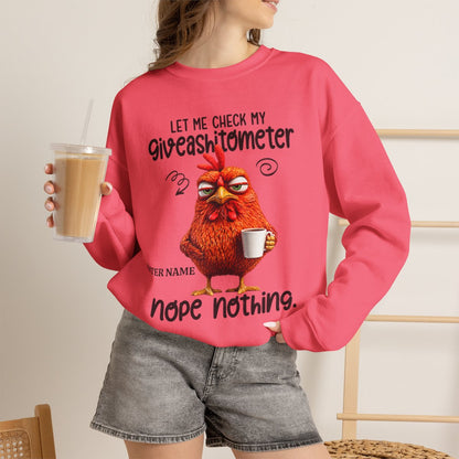 Let Me Check My Giveashitometer - Sarcastic Personalized Custom Sweatshirt - Gift For Co-Workers