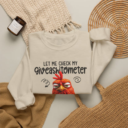 Let Me Check My Giveashitometer - Sarcastic Personalized Custom Sweatshirt - Gift For Co-Workers